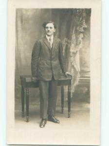 rppc 1920's Possible Gay Interest HANDSOME MAN IN SUIT AND TIE AC8502