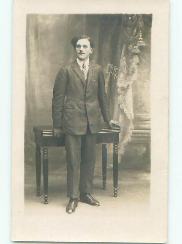 rppc 1920's Possible Gay Interest HANDSOME MAN IN SUIT AND TIE AC8502