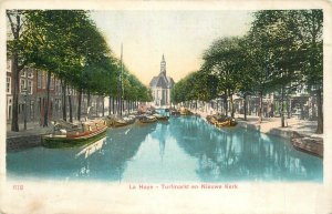 Netherlands La Haye Turfmarkt en Nieuwe Kerk 1900s