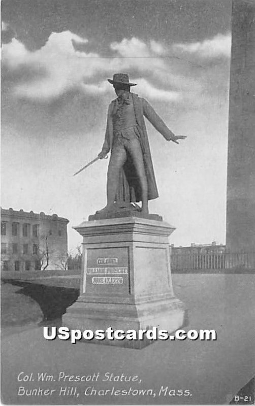 Col Wm Prescott Statue at Bunker Hill - Charlestown, Massachusetts MA  