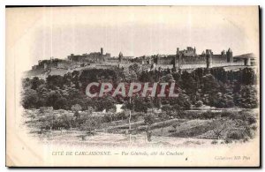 Postcard Old Cite Carcassonne general view of the Sunset Coast