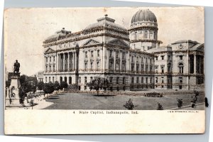 Postcard IN Indianapolis State Capitol with glitter