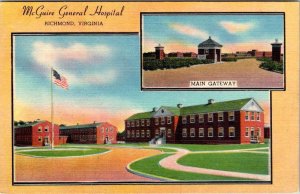 Richmond, VA Virginia  MCGUIRE GENERAL HOSPITAL Medical Center ca1940's Postcard