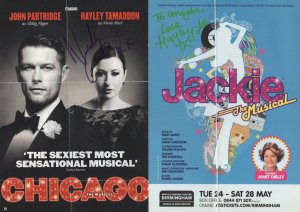 Chicago Jackie The Musical 2x Hand Signed Folded Theatre Flyer s