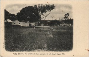 PC LAGUNE DE ABY BATIMENTS D'UNE PLANTATION DE CAFÉ COTE D'IVOIRE (A23639)