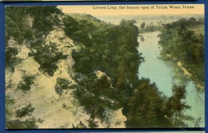 Waco Texas tx Lover's Leap Beauty Spot of Texas Brazos River old postcard