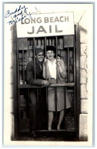 c1940's Long Beach Jail US Serviceman California CA RPPC Photo Vintage Postcard