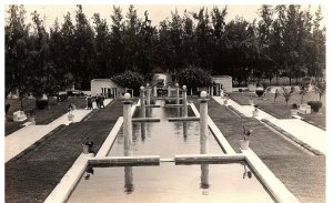 RPPC Postcard Hawaii BYU Laie Temple Reflection Pool c1930