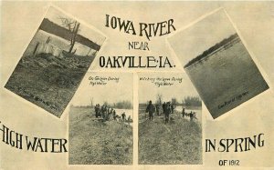 C-1910 High Water Spring Iowa River Oakville Postcard undivided 12716