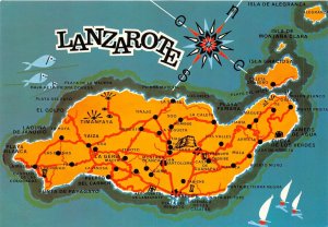 Lot 42 lanzarote spain canary island map  volcano island