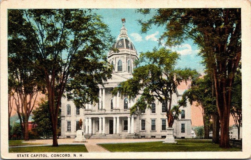 Vtg 1920s State Capitol Building Concord New Hampshire NH Postcard
