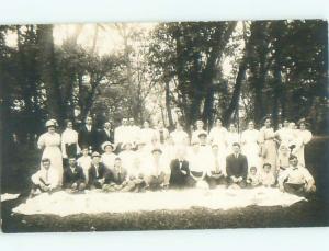 Old rppc GROUP OF PEOPLE Great Postcard AB1287