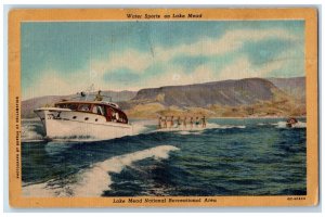 c1940 Water Sports Waves Lake Mead National Recreational Area Ski Races Postcard