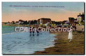 Postcard Old Pornichet Loire Inf The Beach in front of the Hotel de l'Ocean a...