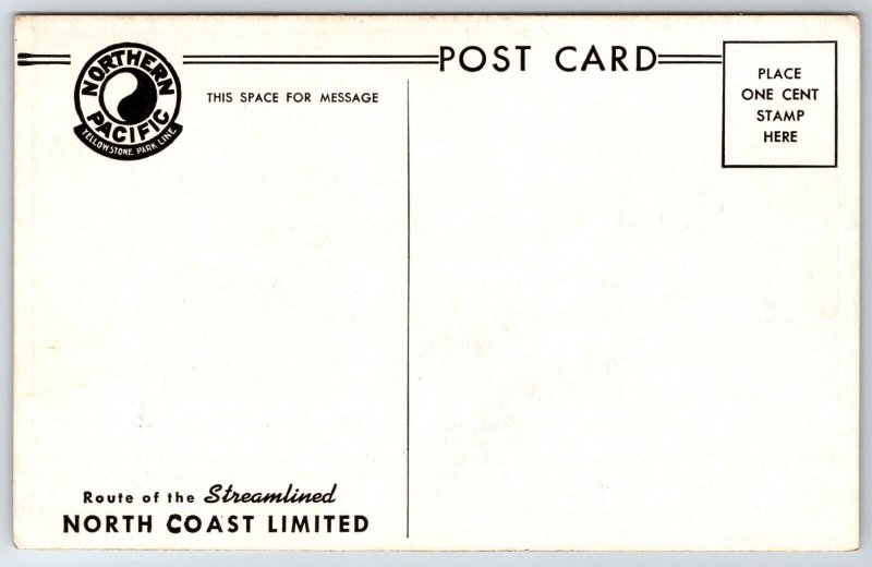 Northern Pacific Minnetonka Steam Locomotive F3 Diesel Advertising Postcard D15