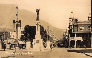 RPPC, Real Photo, War Memorial,  Wagons, Cape Town South Africa,  Old Postcard