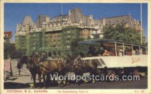 Sight Seeing Tally-ho Victoria British Columbia Canada Postcard