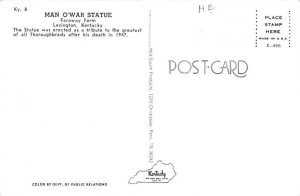 Man O'War Statue Faraway Farm, Lexington, Kentucky, USA Postcard