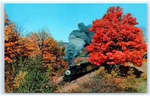 BELLOWS FALLS, VT ~ Steam RAILROAD TRAIN  c1960s Windom County Postcard