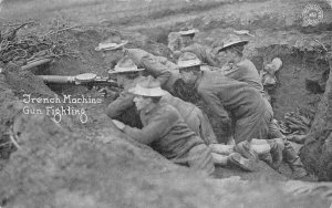 TRENCH LEWIS MACHINE GUN FIGHTING SOLDIER'S WW1 MILITARY POSTCARD 1919 WNC 436