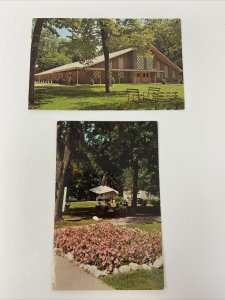 Winona Lake Christian Assembly Indiana 2 Postcards 1960s Chrome Bible Conference