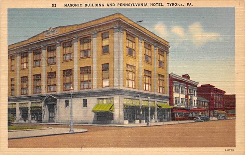 Masonic Building And Pennsylvania Hotel Tyrona, Pennsylvania USA Unused 