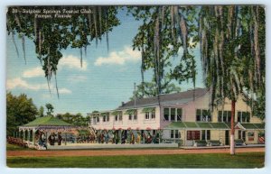 TAMPA, Florida FL ~ SULPHUR SPRINGS TOURIST COURT Shuffleboard 1940s Postcard