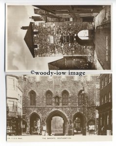 tq0081 - Hants - Early Views of West Gate & Bargate, Southhampton - 2 Postcards