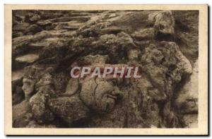 Old Postcard Rotheneuf The Sculptes rocks Roman warrior