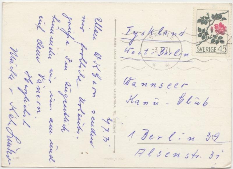 VARMLAND, Sweden, 1971 used Postcard