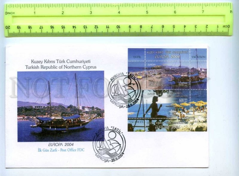 410006 Turkish Northern Cyprus 2004 First Day Europa tourism souvenir sheet