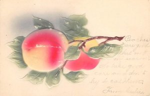 Peaches Fruit Writing on Back 