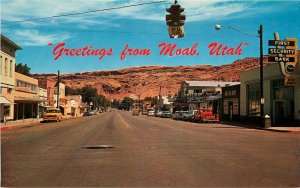 Vintage Postcard; US Hwy 160 Street Scene, Moab UT Grand County Unposted