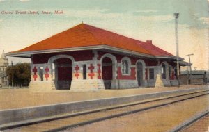 Postcard Grand Trunk Railroad Depot in Ionia, Michigan~124903