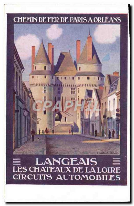 Old Postcard Paris Train Railroad has Orleans Road Racing Langeais