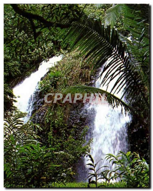 Postcard Modern Water falls at Double Double Faaone Distrit Cascade Faaone Ta...