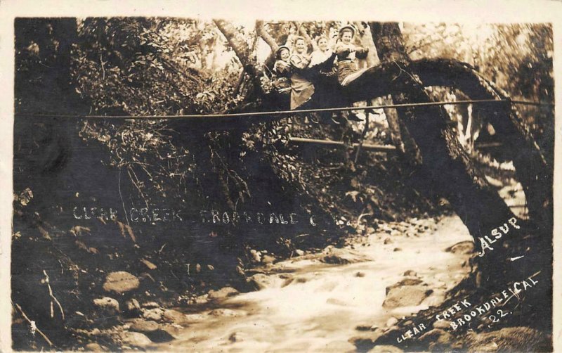 RPPC Clear Creek BROOKDALE, CA Santa Cruz County 1908 Vintage Postcard