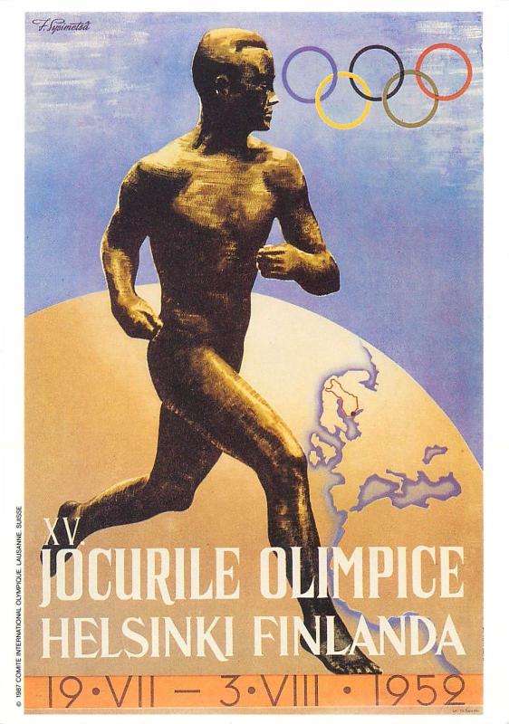 Postcard 1991 Mars Confectionery ads. Winter Olympic Games Finland Helsinki 1952