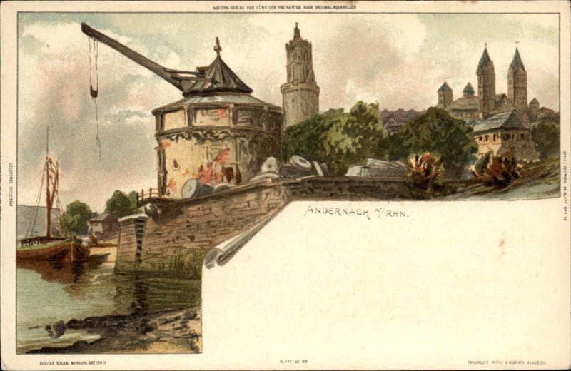 Germany Andernach A/ RHN Castle c1900 Pioneer Postcard