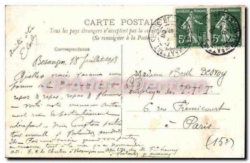 Old Postcard Besancon Island Malpas