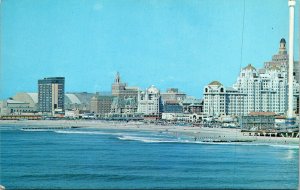Atlantic City New Jersey NJ Skyline Sky Tower Swimming VTG Postcard UNP Unused 