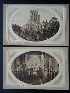 East Riding of Yorkshire COTTINGHAM 2 x St Mary's Church - Old Postcard