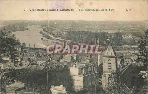 Old Postcard Villeneuve saint georges panoramiique view on the Seine