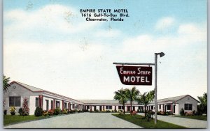 Postcard Clearwater Florida c1940s Empire State Motel Route 60 Pinellas County