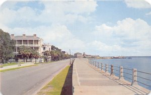 Charleston South Carolina 1960s Postcard High Battery with Yacht Club