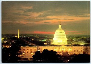 Postcard - U. S. Capitol and Mall at Sunset - Washington, D. C.