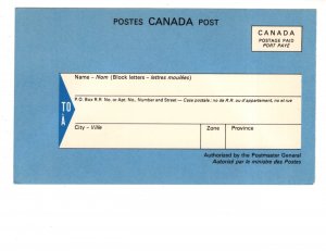 Canada Post, Change of Address Announcement 1967, Postal Stationery