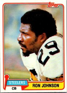 1981 Topps Football Card Ron Johnson Pittsburgh Steelers sk60493