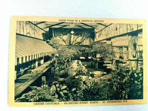 Vintage Postcard Garden Cafeteria 2nd Street North St. Petersburg FL