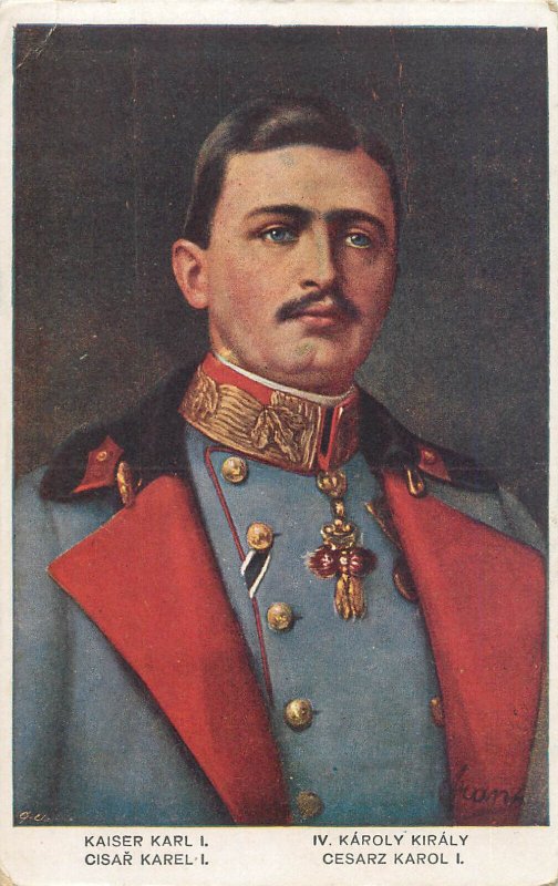 Portrait of Charles I - Emperor of Austria and King of Hungary vintage postcard